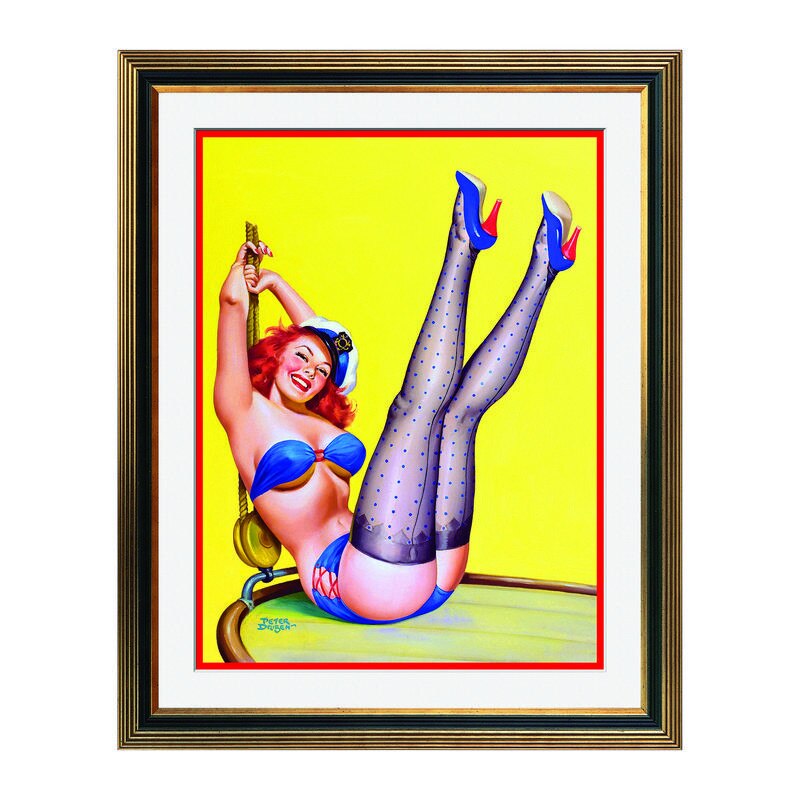 Fototapet Simulare Tablou, Vintage Pin-Up - ST-VP-214, 45 x 55 cm