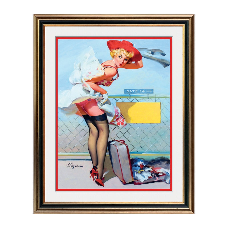 Fototapet Simulare Tablou, Vintage Pin-Up - ST-VP-154, 45 x 55 cm