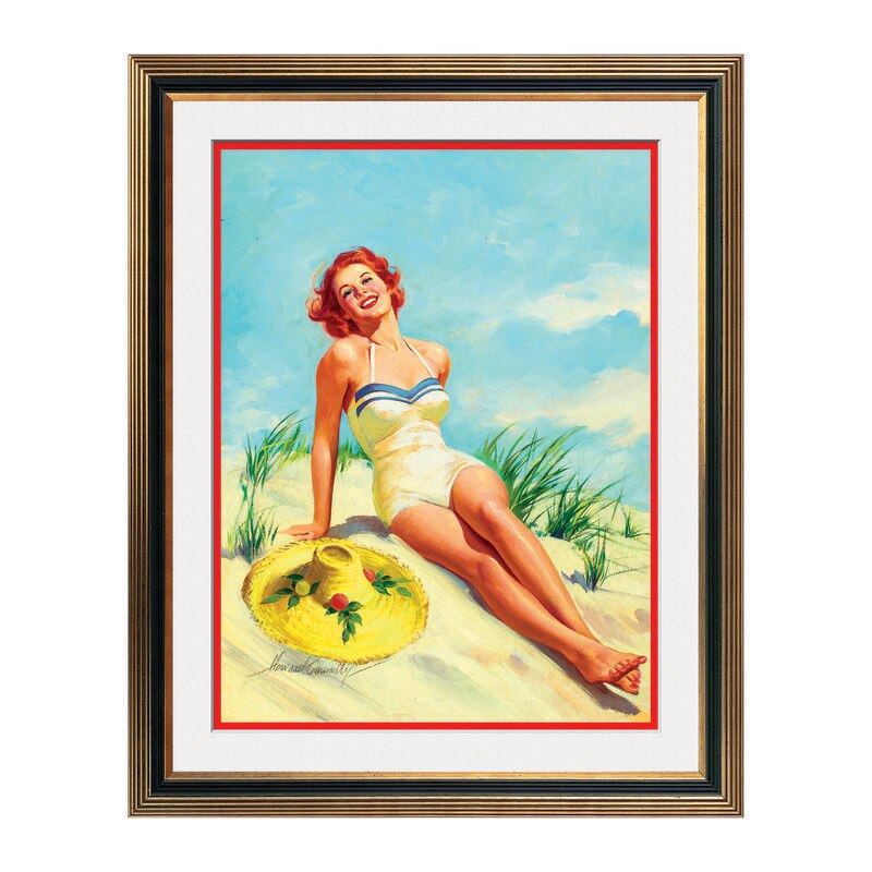 Fototapet Simulare Tablou, Vintage Pin-Up - ST-VP-195, 45 x 55 cm