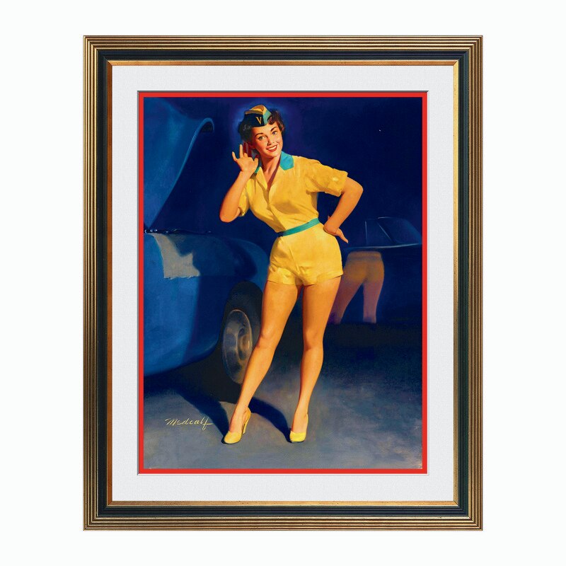 Fototapet Simulare Tablou, Vintage Pin-Up - ST-VP-243, 45 x 55 cm