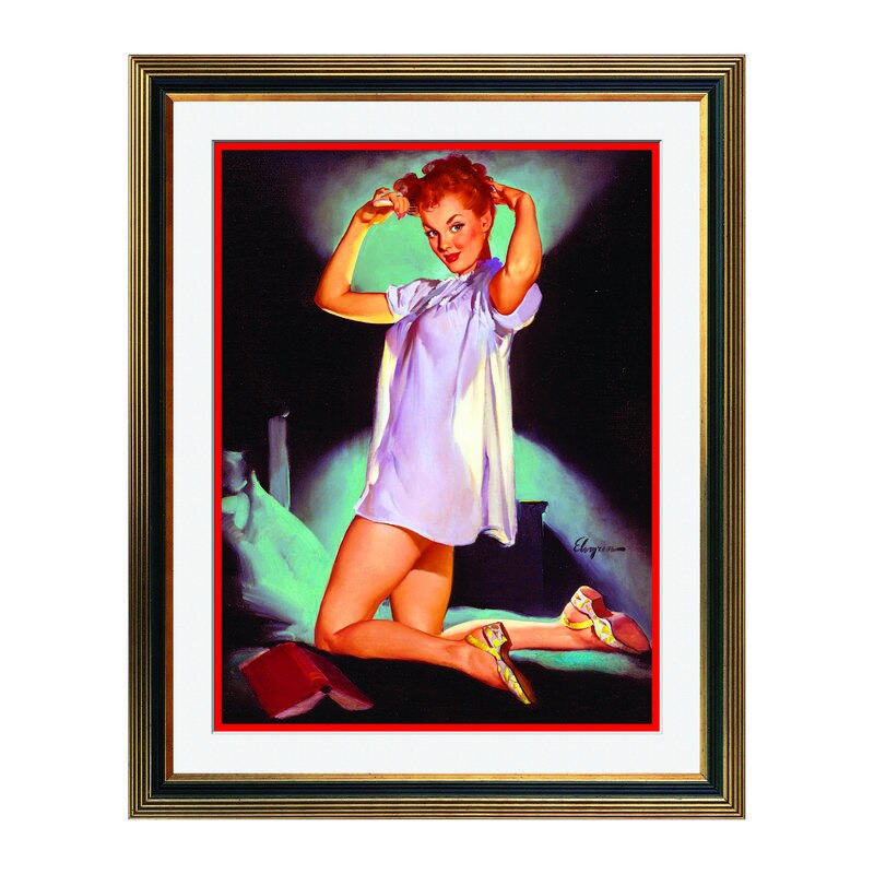 Fototapet Simulare Tablou, Vintage Pin-Up - ST-VP-186, 45 x 55 cm