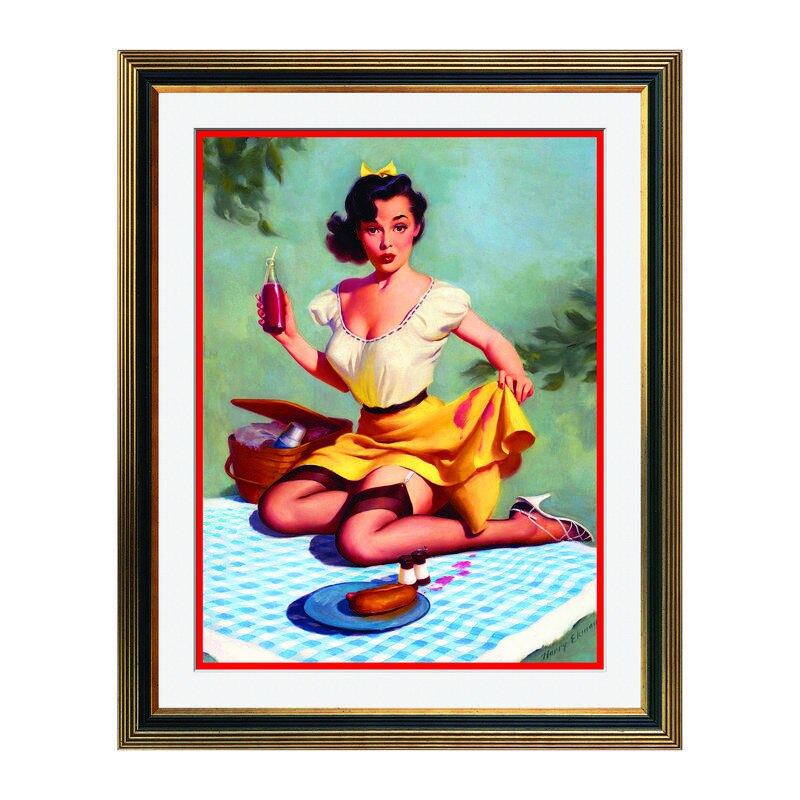 Fototapet Simulare Tablou, Vintage Pin-Up - ST-VP-192, 45 x 55 cm
