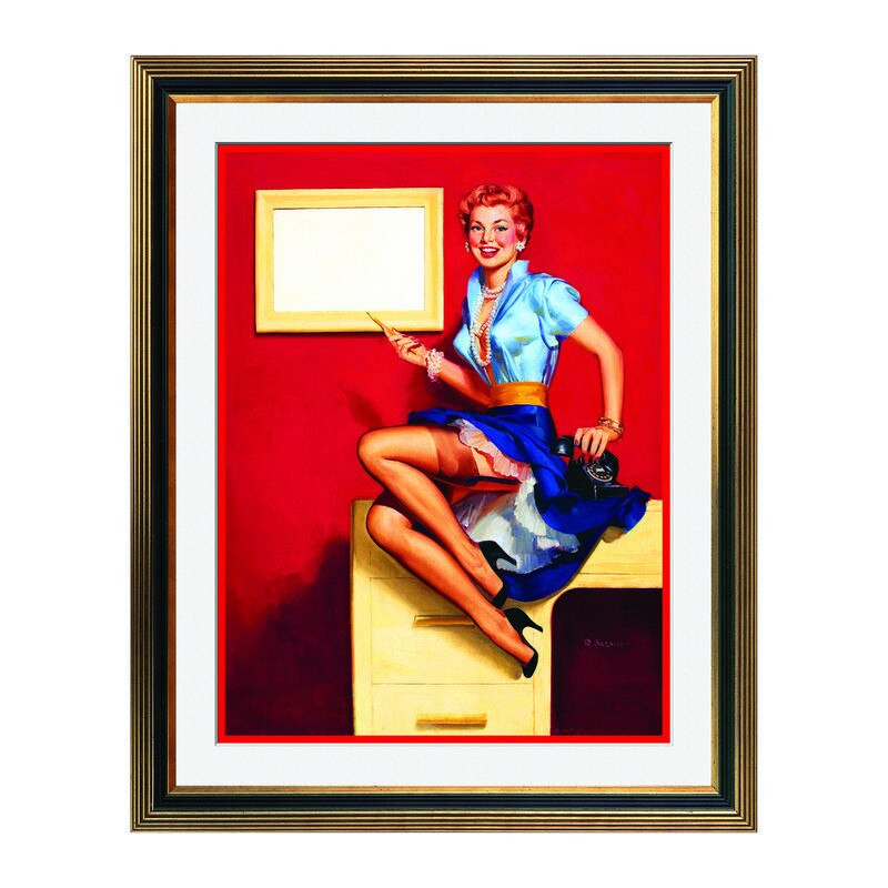Fototapet Simulare Tablou, Vintage Pin-Up - ST-VP-224, 45 x 55 cm