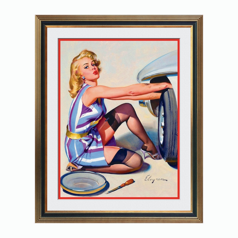 Fototapet Simulare Tablou, Vintage Pin-Up - ST-VP-169, 45 x 55 cm