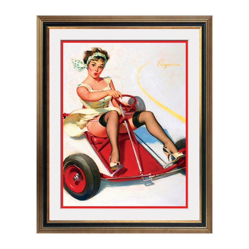 Fototapet Simulare Tablou, Vintage Pin-Up - ST-VP-155, 45 x 55 cm