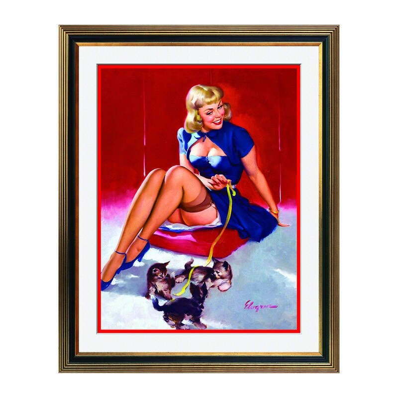 Fototapet Simulare Tablou, Vintage Pin-Up - ST-VP-160, 45 x 55 cm