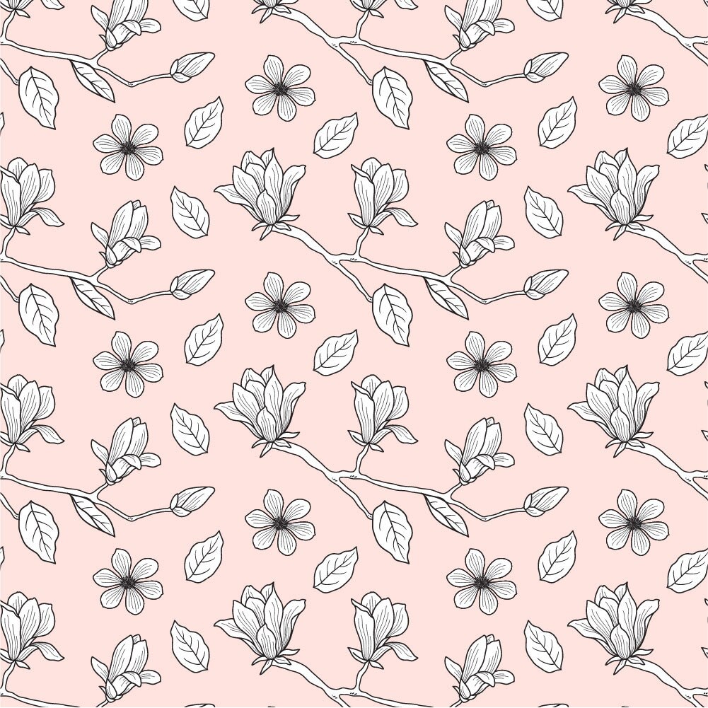 Tapet Premium Heartwork Ramuri magnolie roz, Ecologic, Non-Woven, Set 6 Role, 150 cm x 310 cm