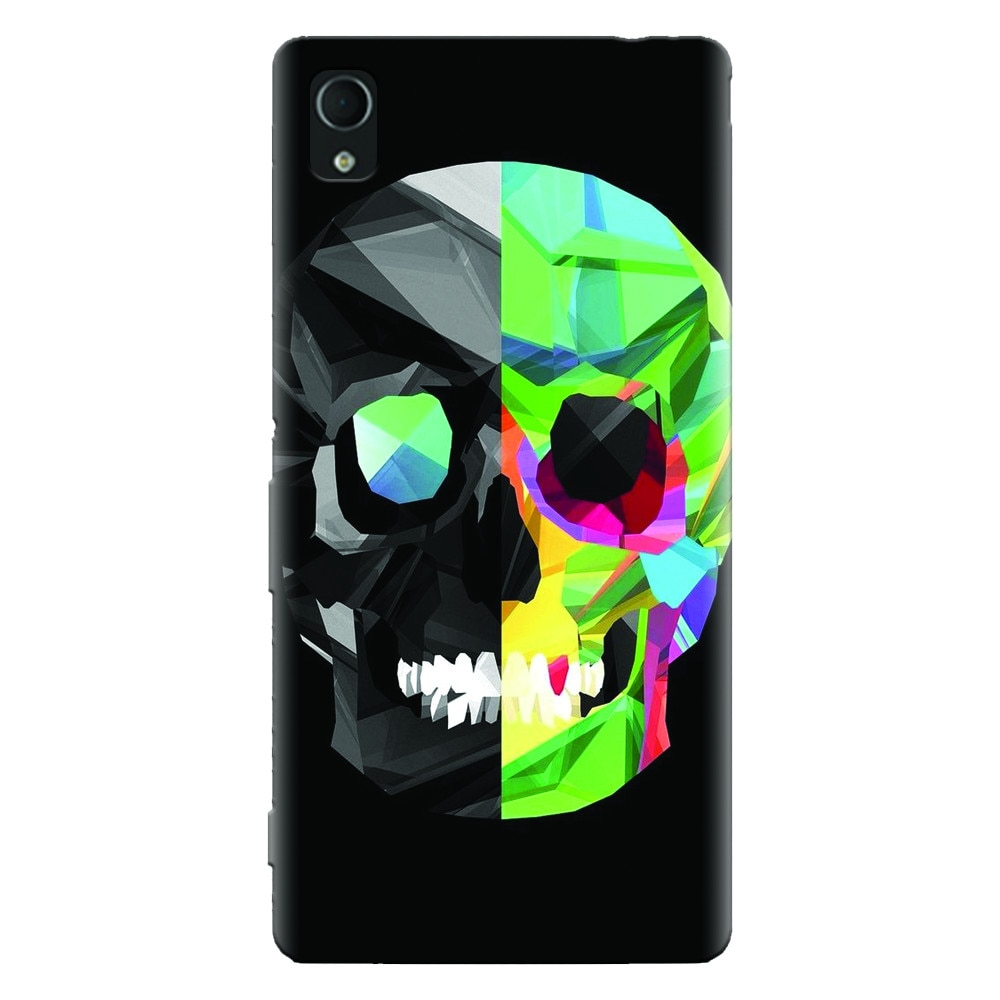 Husa silicon pentru Sony Xperia X, Colorful Skull