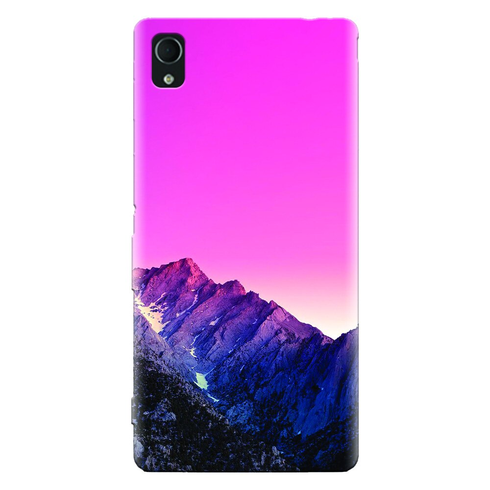 Husa silicon pentru Sony Xperia X, Mountain Peak Pink Gradient Effect
