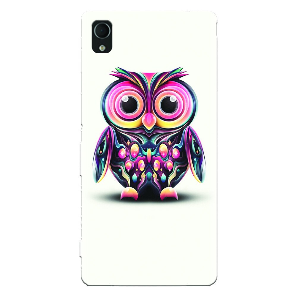 Husa silicon pentru Sony Xperia Z1, Colorful Owl Illustration
