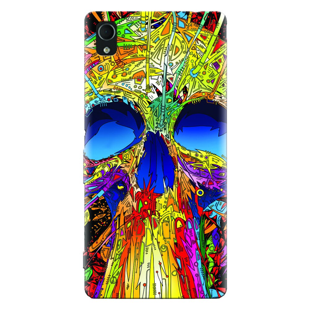 Husa silicon pentru Sony Xperia X, Abstract Multicolored Skull