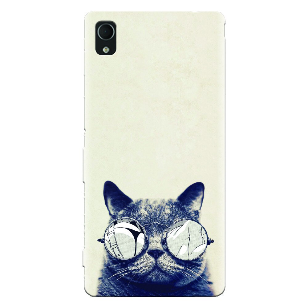 Husa silicon pentru Sony Xperia X, Cool Cat Glasses