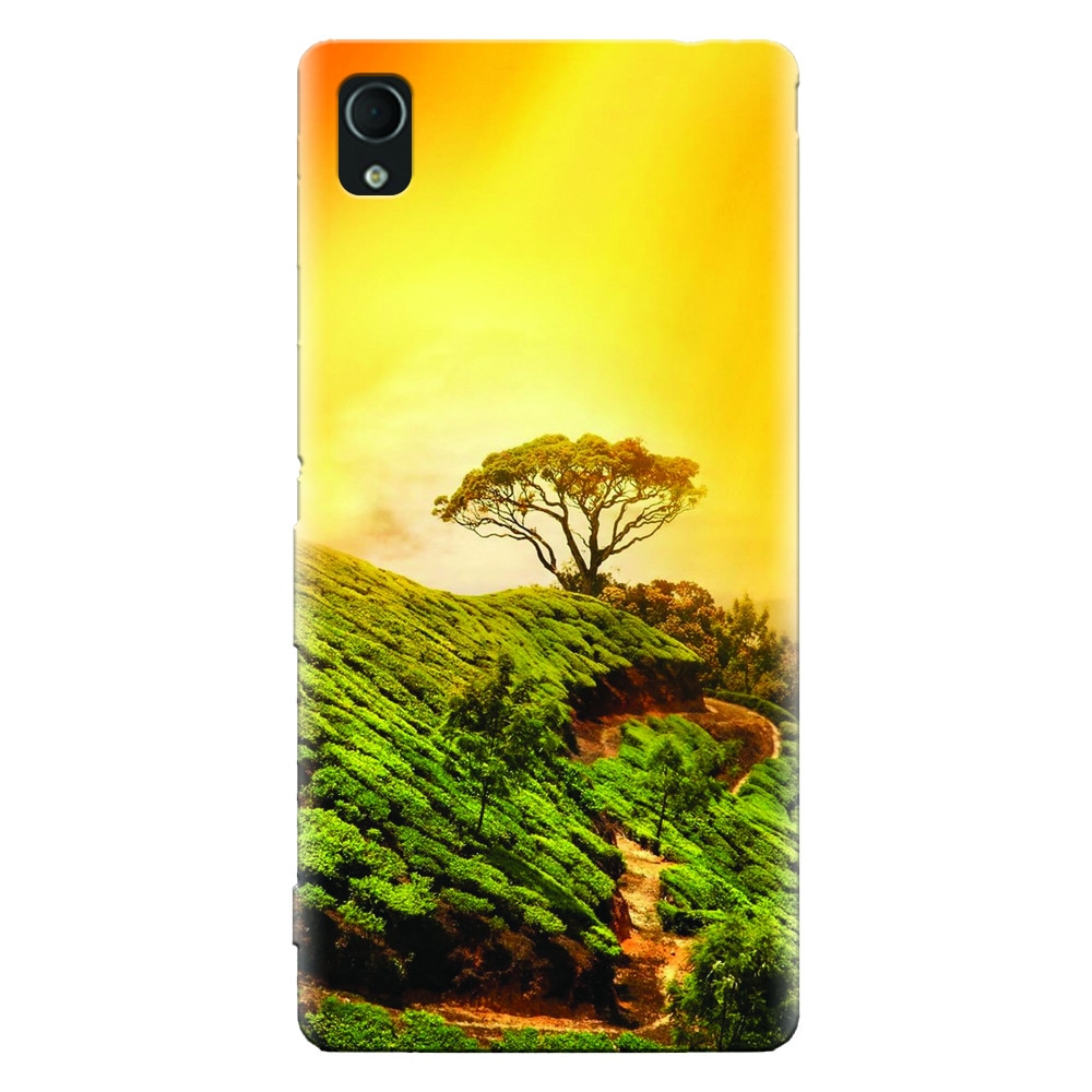 Husa silicon pentru Sony Xperia X, Hill Top Tree Golden Light