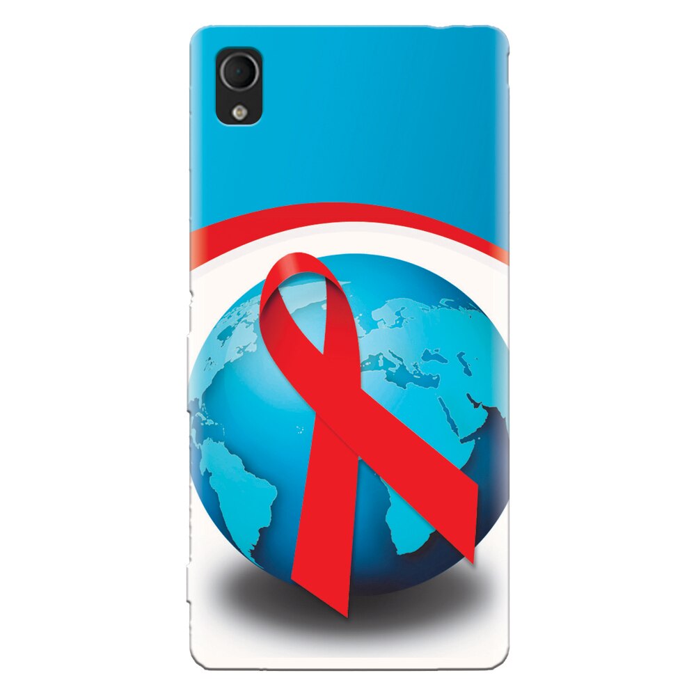 Husa silicon pentru Sony Xperia M4, World Aids Day