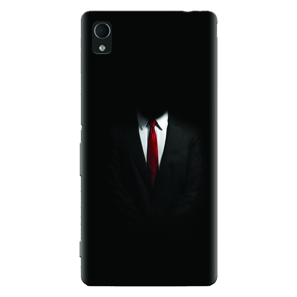 Husa silicon pentru Sony Xperia Z5, Mystery Man In Suit