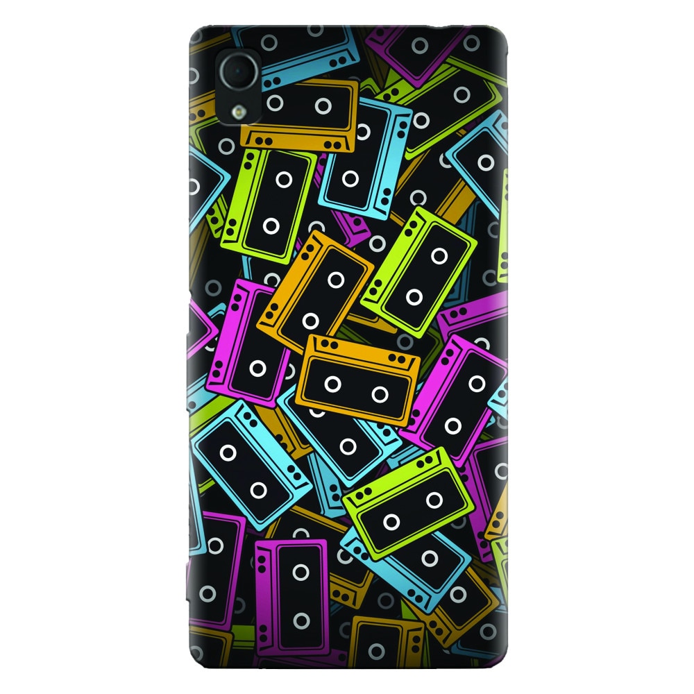 Husa silicon pentru Sony Xperia X, Audio Cassette Color Vector