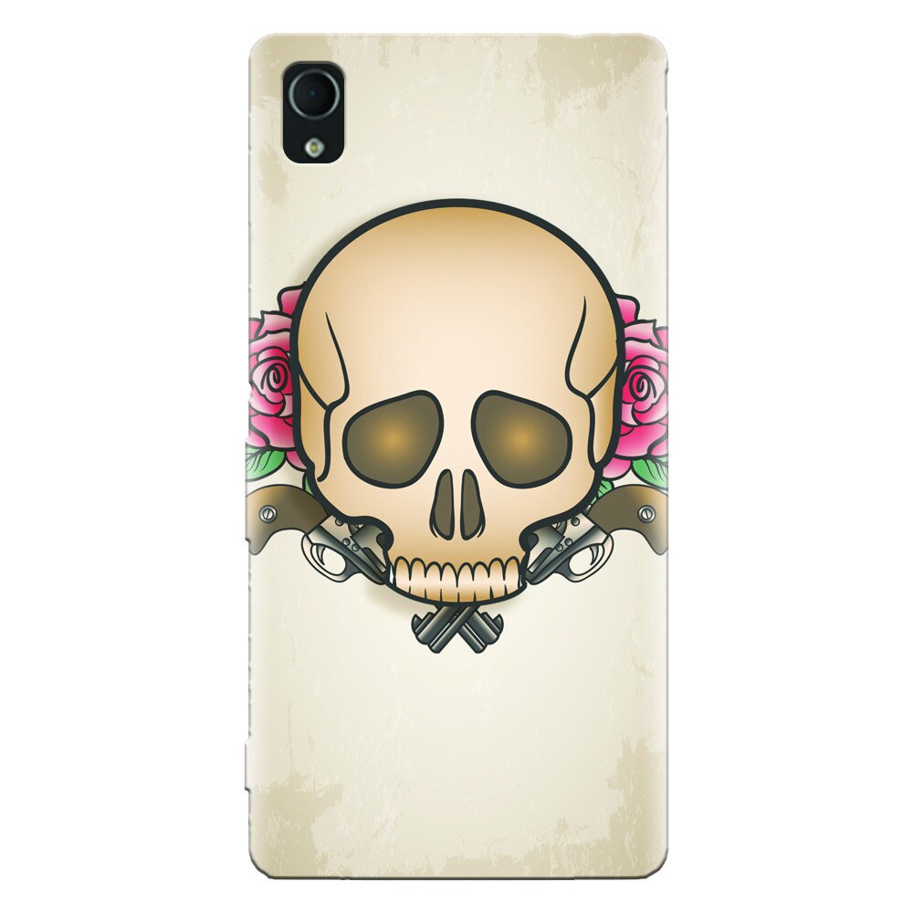 Husa silicon pentru Sony Xperia Z5, Skulls And Roses