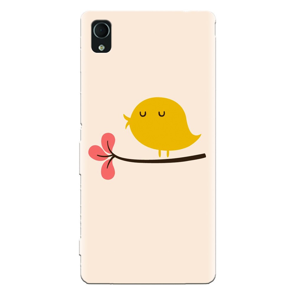 Husa silicon pentru Sony Xperia M4, Flat Minimal Cute Bird Illustration