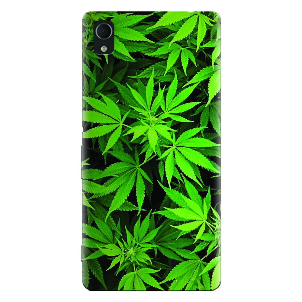 Husa silicon pentru Sony Xperia Xa, Green Leaf Pattern