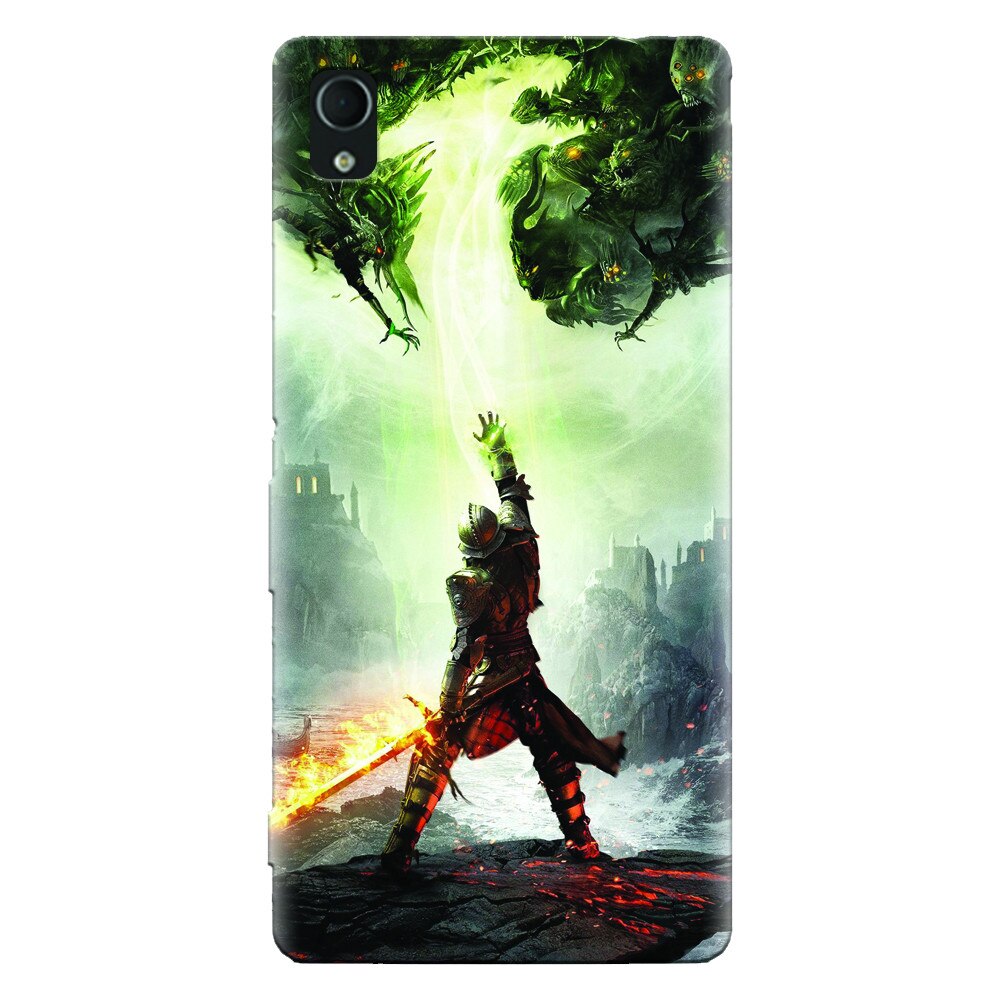 Husa silicon pentru Sony Xperia M4, Green Dragon