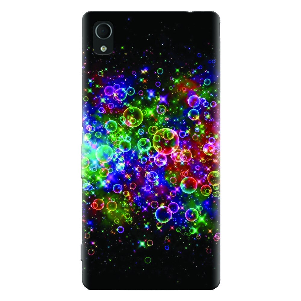 Husa silicon pentru Sony Xperia M4, Rainbow Colored Soap Bubbles