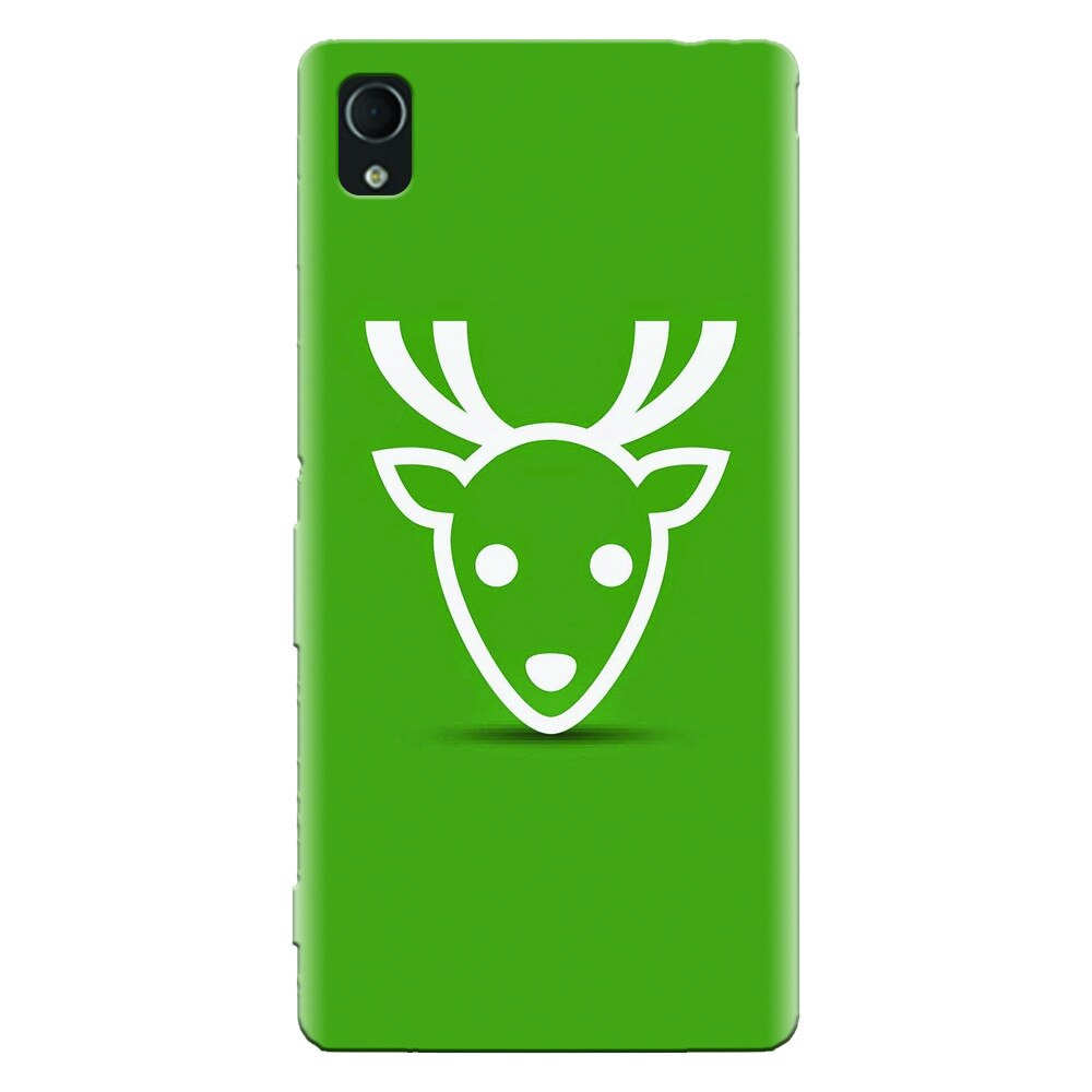 Husa silicon pentru Sony Xperia M4, Minimal Reindeer Illustration Green