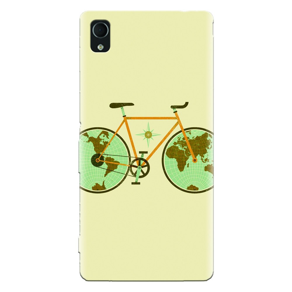 Husa silicon pentru Sony Xperia M4, Retro Bicycle Illustration