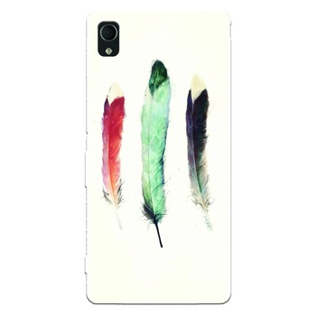 Husa silicon pentru Sony Xperia X, Three Feathers Husa silicon pentru Sony Xperia X, Three Feathers