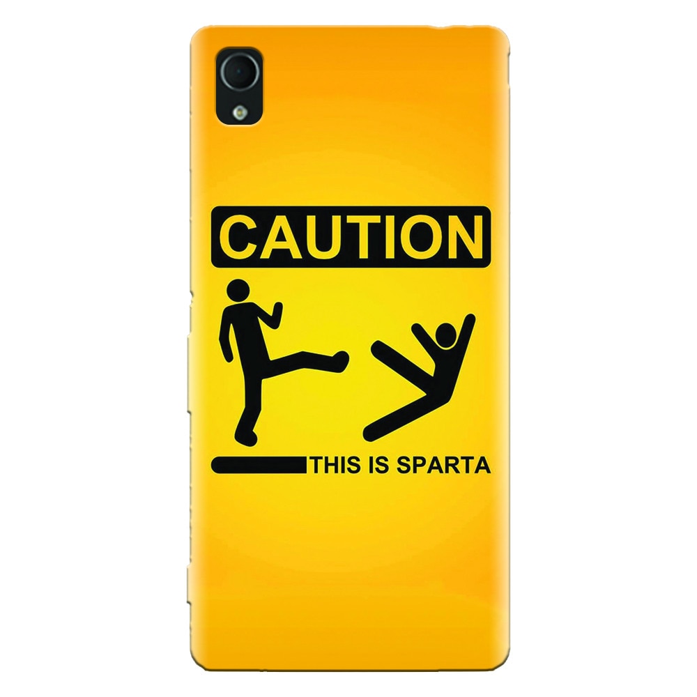 Husa silicon pentru Sony Xperia Z5, This Is Sparta Funny Illustration