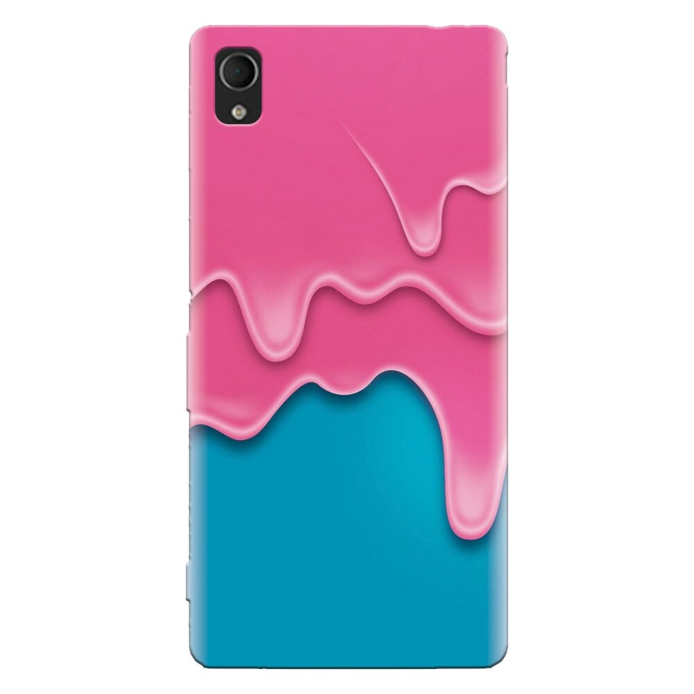 Husa silicon pentru Sony Xperia M4, Pink Liquid Dripping