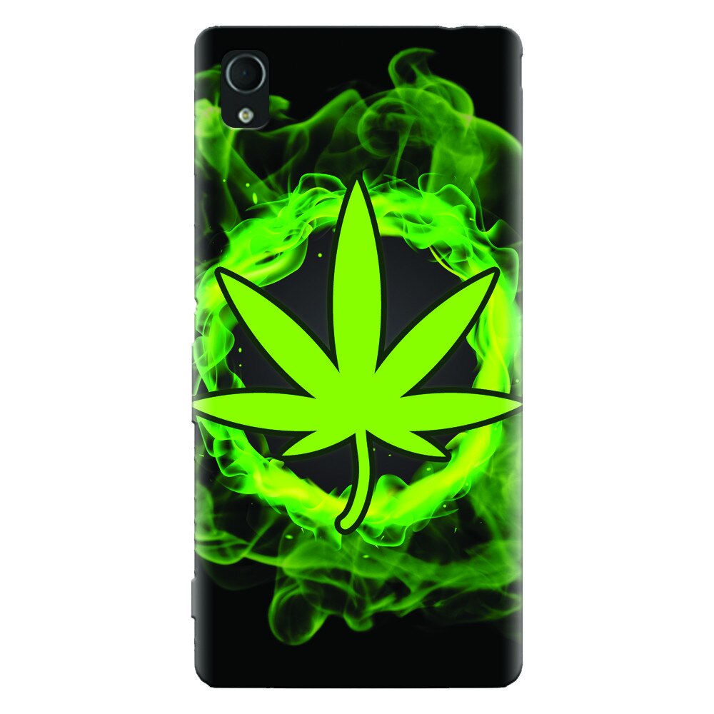 Husa silicon pentru Sony Xperia X, GreenFlames