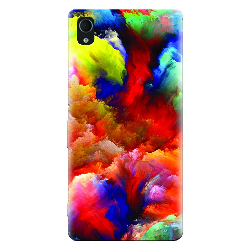 Husa silicon pentru Sony Xperia M4, Oil Painting Colorful Strokes