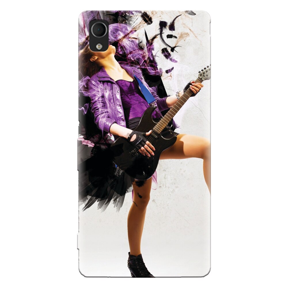 Husa silicon pentru Sony Xperia M4, Rock Music Girl