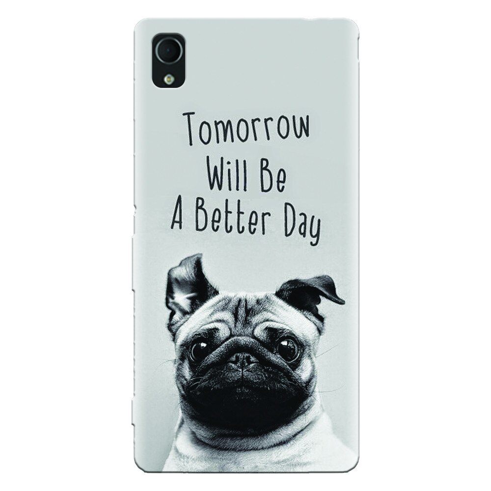 Husa silicon pentru Sony Xperia X, Tomorrow Will Be A Better Day Pug