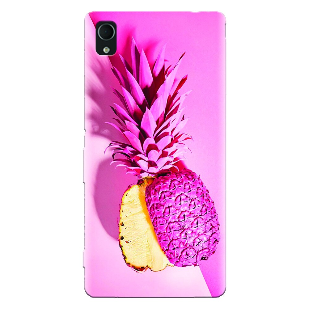 Husa silicon pentru Sony Xperia X, Pink Pineapple
