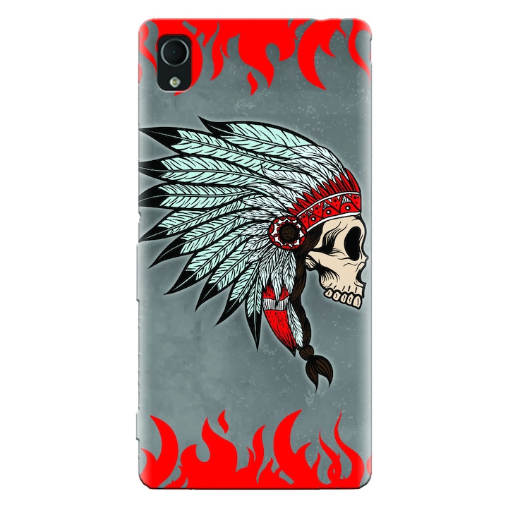 Силиконов кейс за Sony Xperia Z5 Череп на индианец