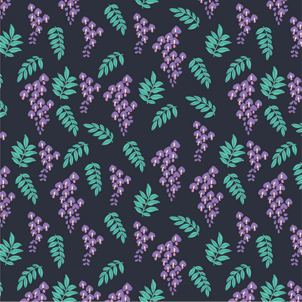 Autocolant Heartwork pentru mobilier, Flori de vara ciorchine mov, autoadeziv, latime 100 cm x lungime 150 cm