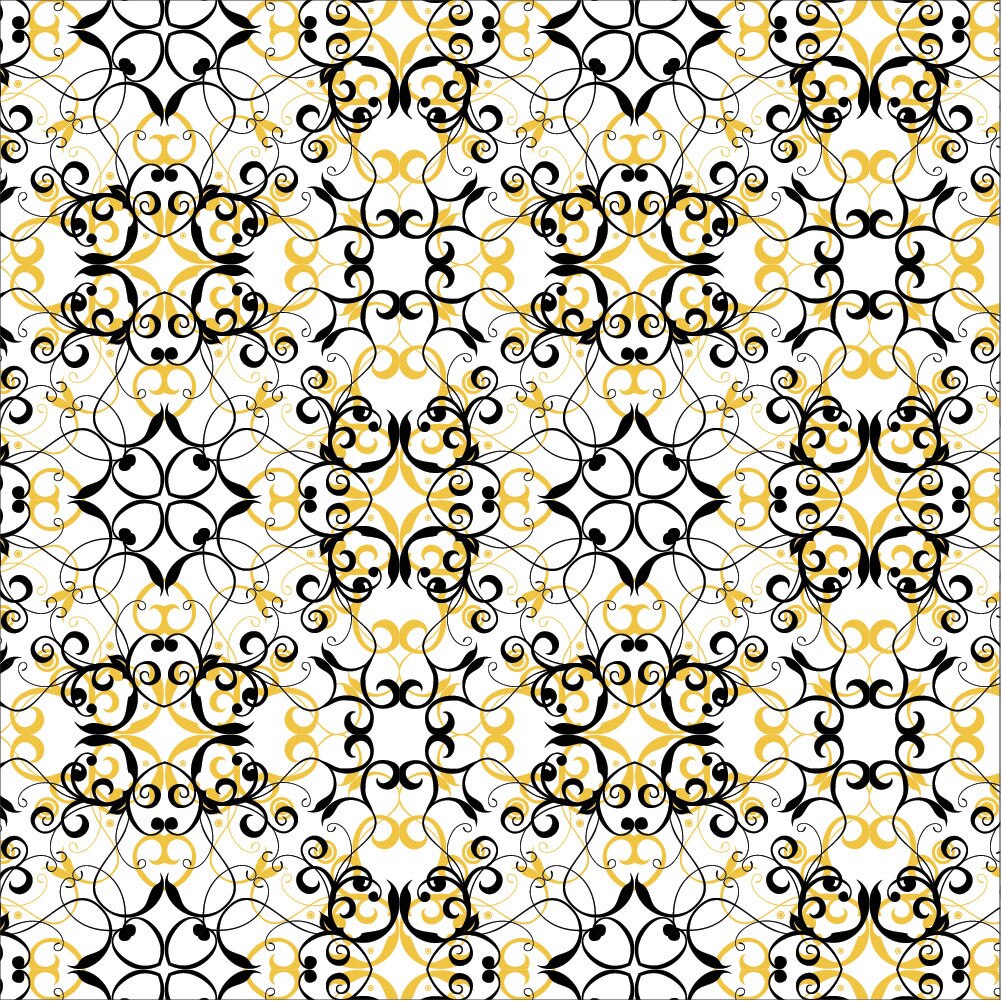 Autocolant Heartwork pentru mobilier, Floral baroc negru si auriu, autoadeziv, latime 100 cm x lungime 200 cm