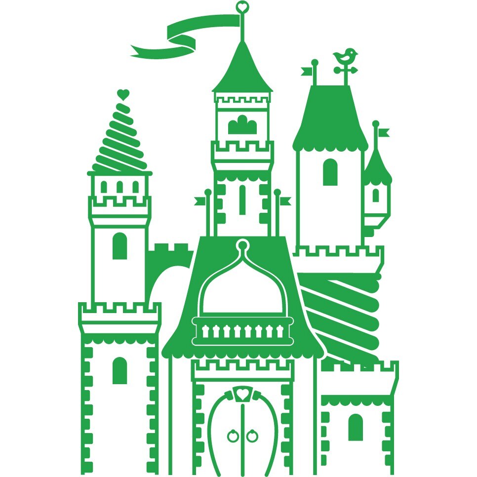 Castelul misterios - Sticker Decorativ - Verde - 119 x 177 cm