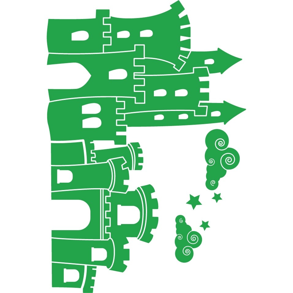 Castelul vrajit - Sticker Decorativ - Verde - 175 x 119 cm