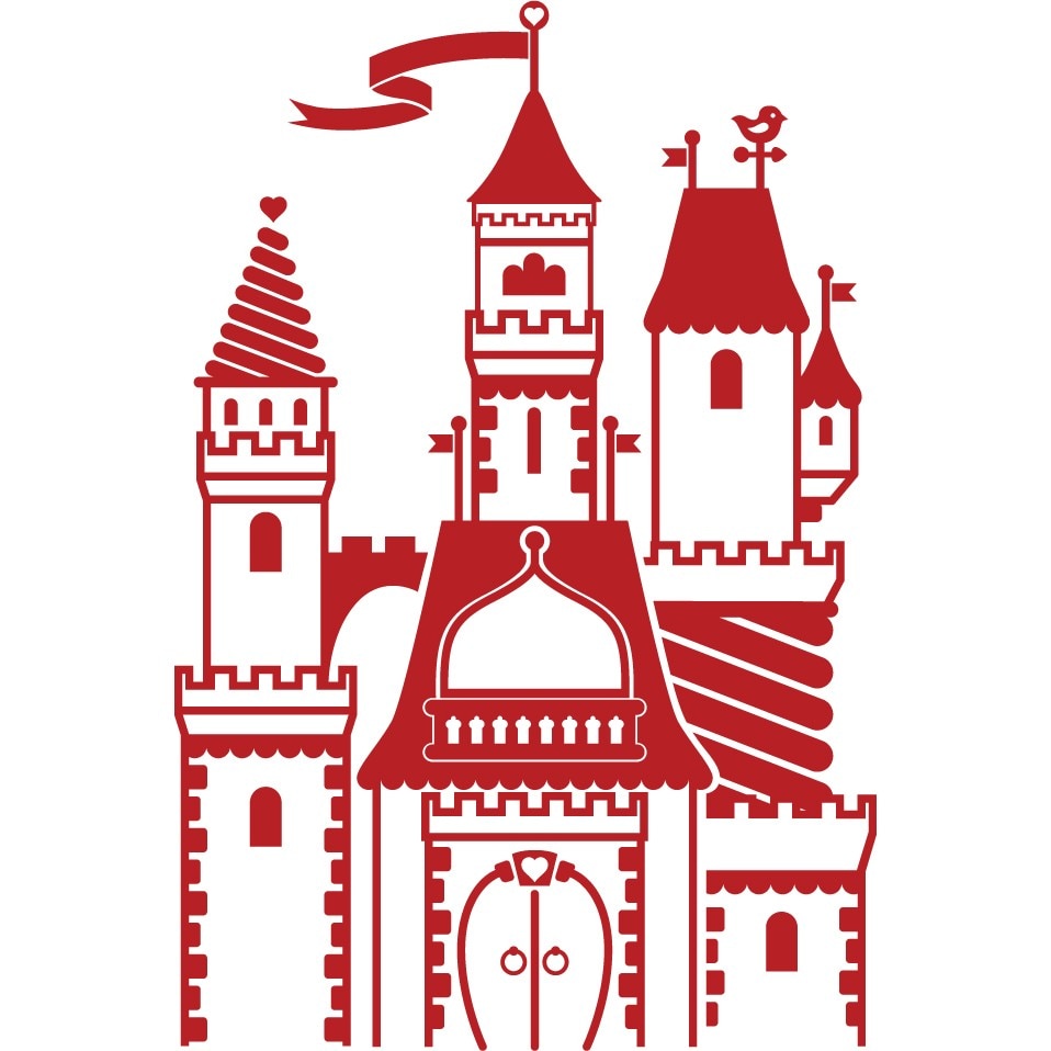 Castelul misterios - Sticker Decorativ - Rosu Cardinal - 119 x 177 cm