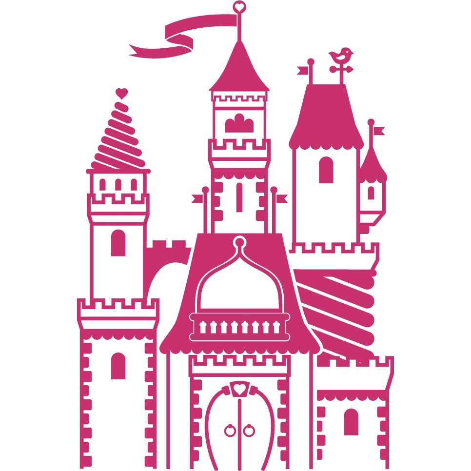 Castelul misterios - Sticker Decorativ - Magenta - 89 x 133 cm