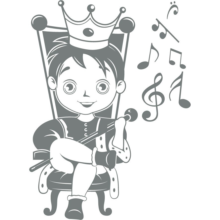 Printul muzicii - Sticker Decorativ - Gri Metal - 89 x 122 cm