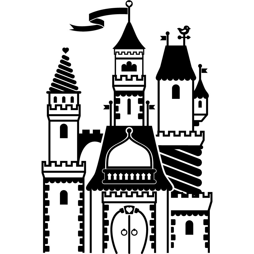 Castelul misterios - Sticker Decorativ - Negru - 89 x 133 cm