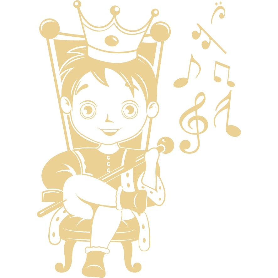 Printul muzicii - Sticker Decorativ - Bej - 119 x 162 cm