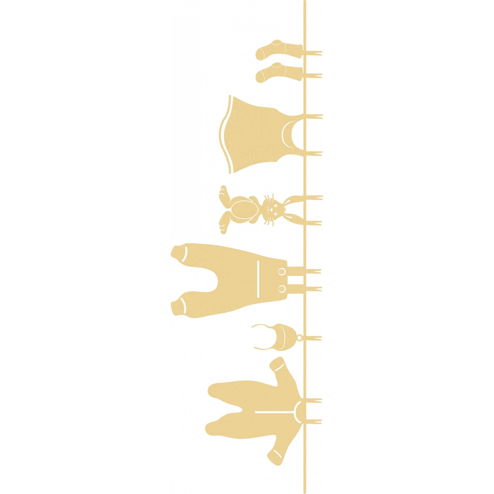 Haine de bebelusi - Sticker Decorativ - Bej - 120 x 38 cm