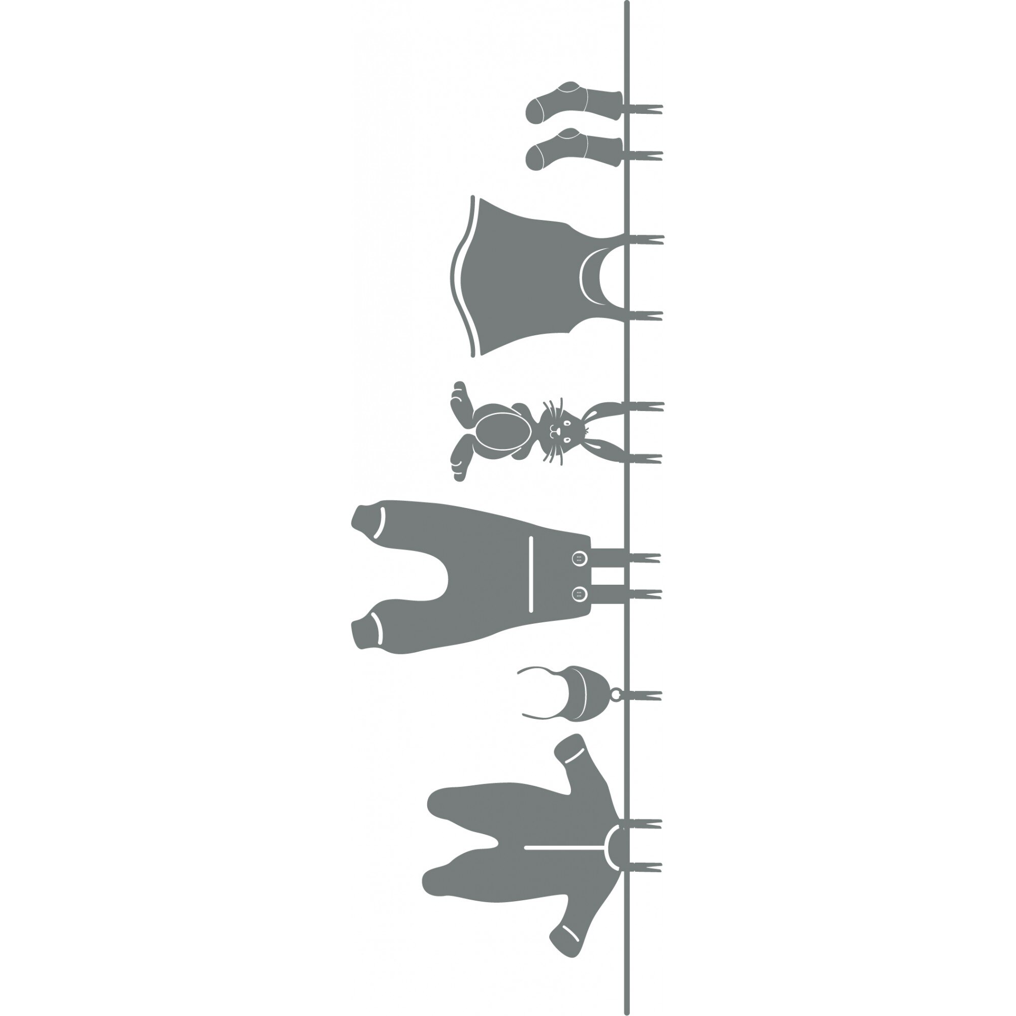 Haine de bebelusi - Sticker Decorativ - Gri Metal - 120 x 38 cm