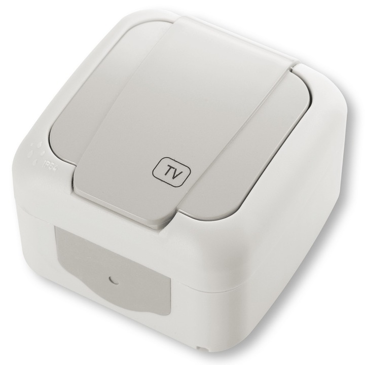 Priza TV Antigron Viko VI-ATV, Aparent, Gri