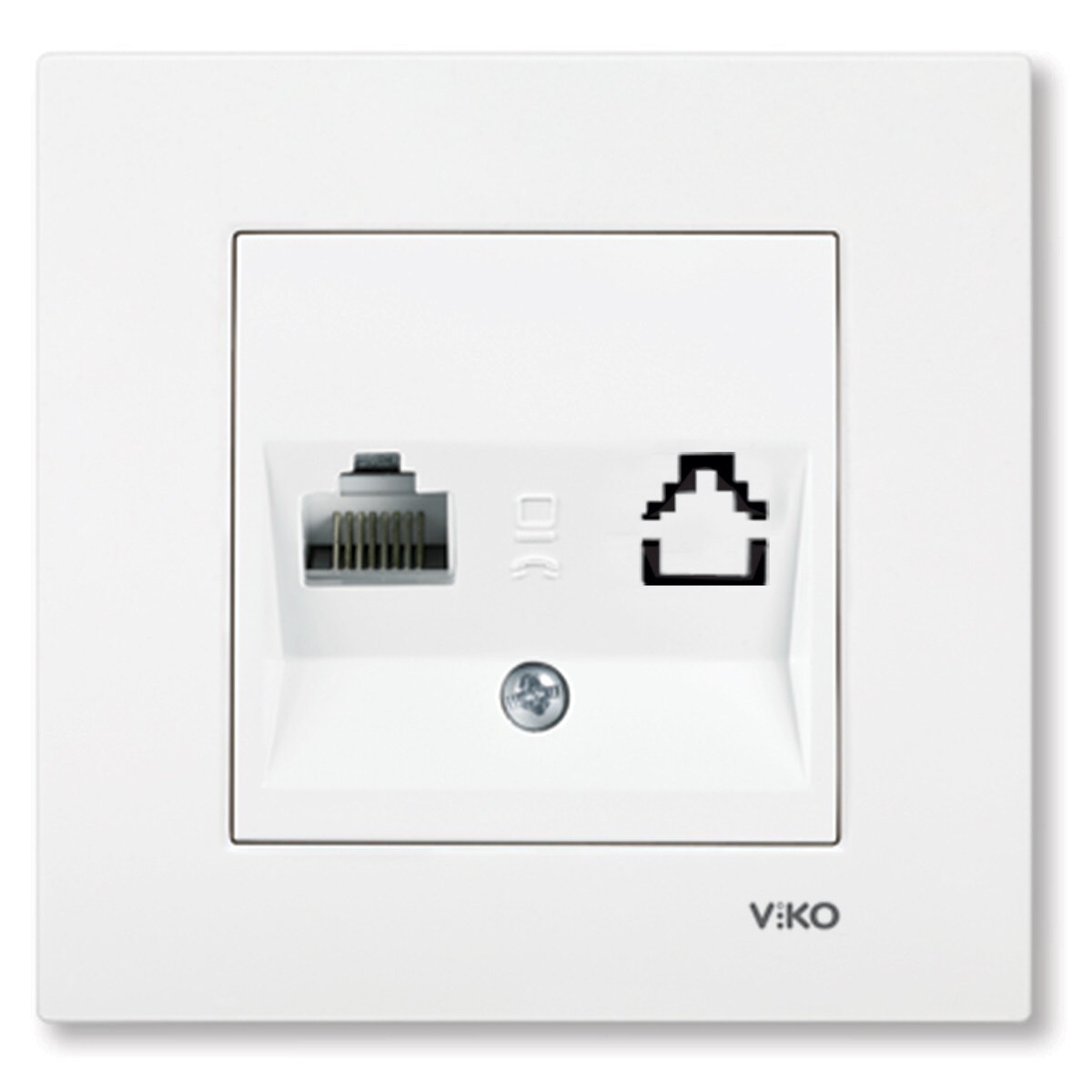 Priza calculator simpla Cat6 Karre Viko VI-KA.CAL1.6, Ingropat, Alb