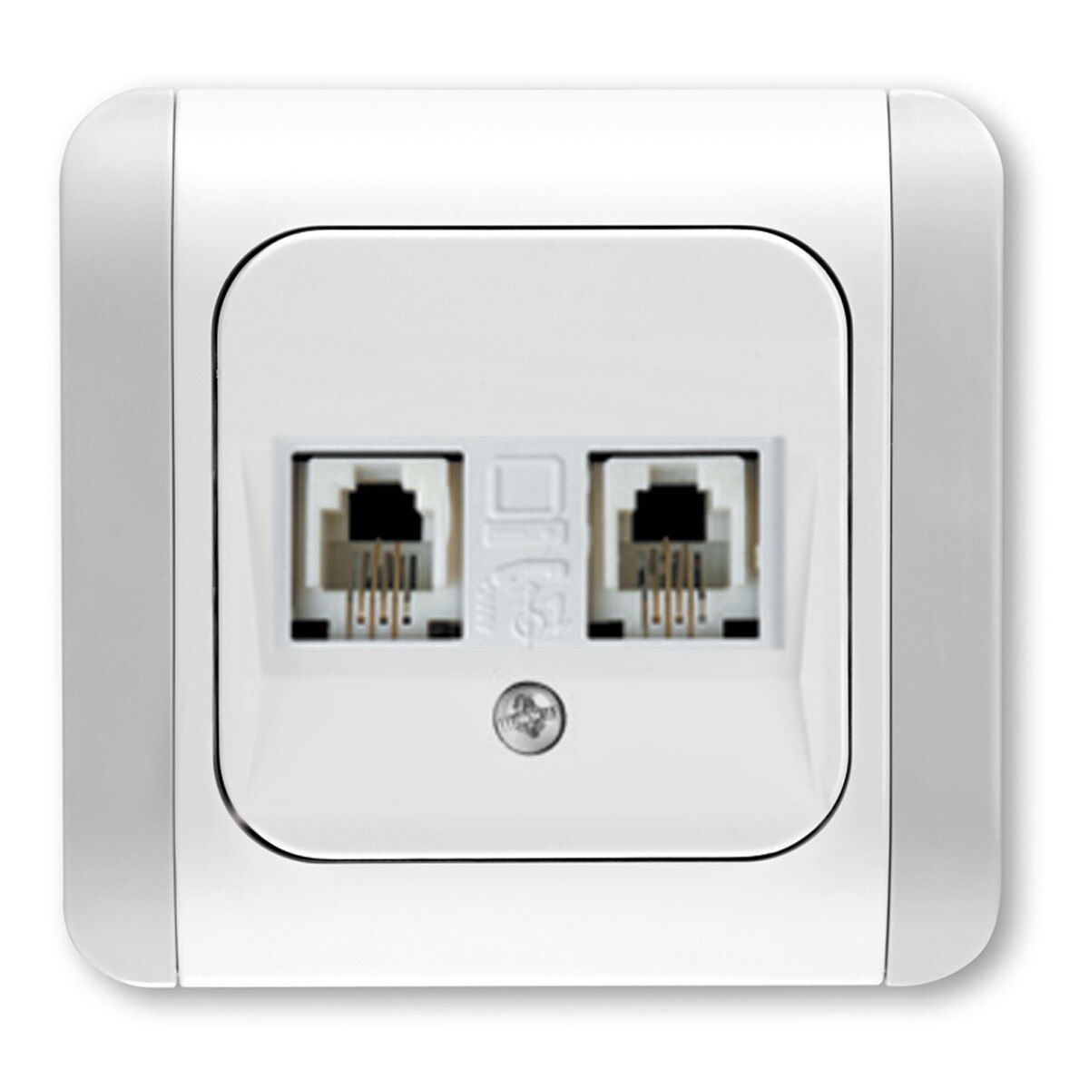 Priza telefon dubla Kardelen Viko, VI-KTP2, Ingropat, Alb